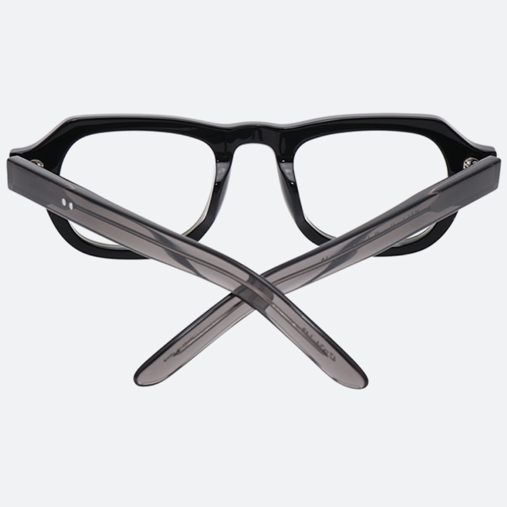 세컨아이즈-그라픽플라스틱 블랙라인 b2 1/2 black clear 사각 남자 뿔테 안경