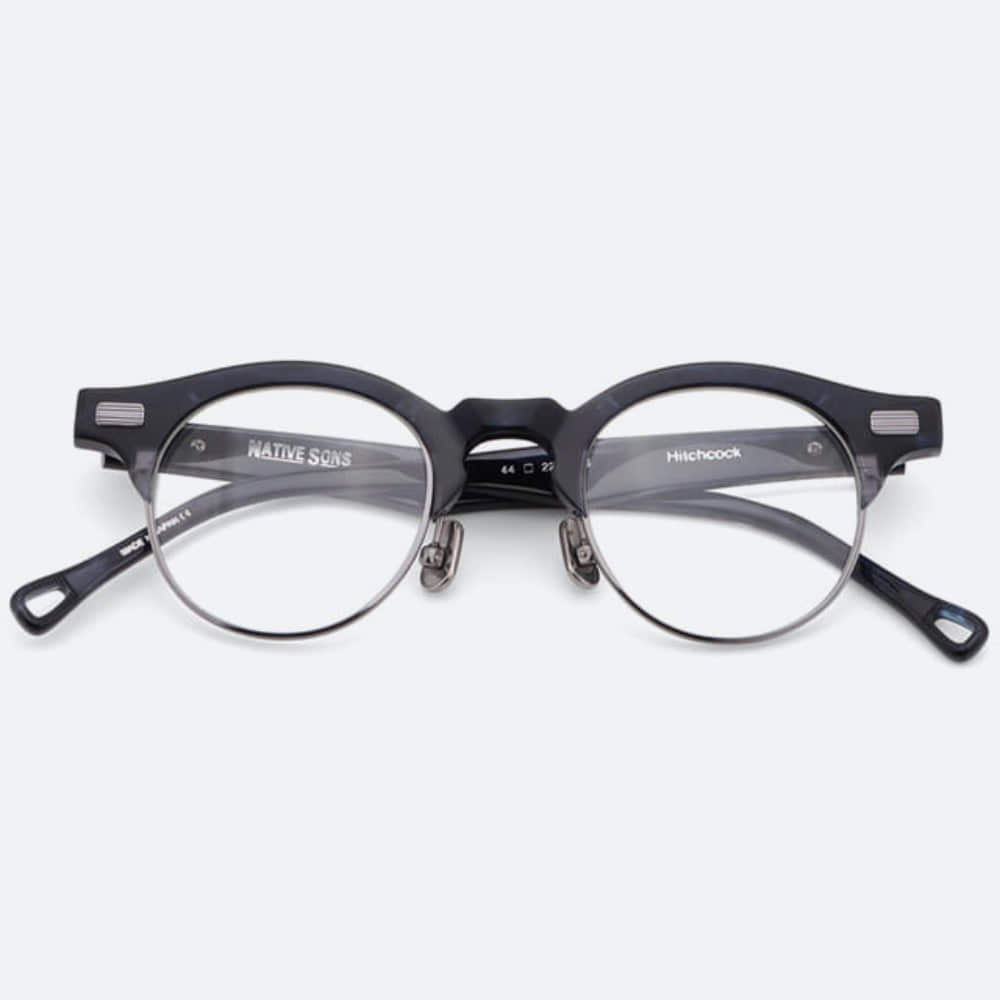 세컨아이즈-네이티브선즈 히치콕 HITCHCOCK PM-012G 44 46 사이즈 티타늄 하금테 블루패턴 안경