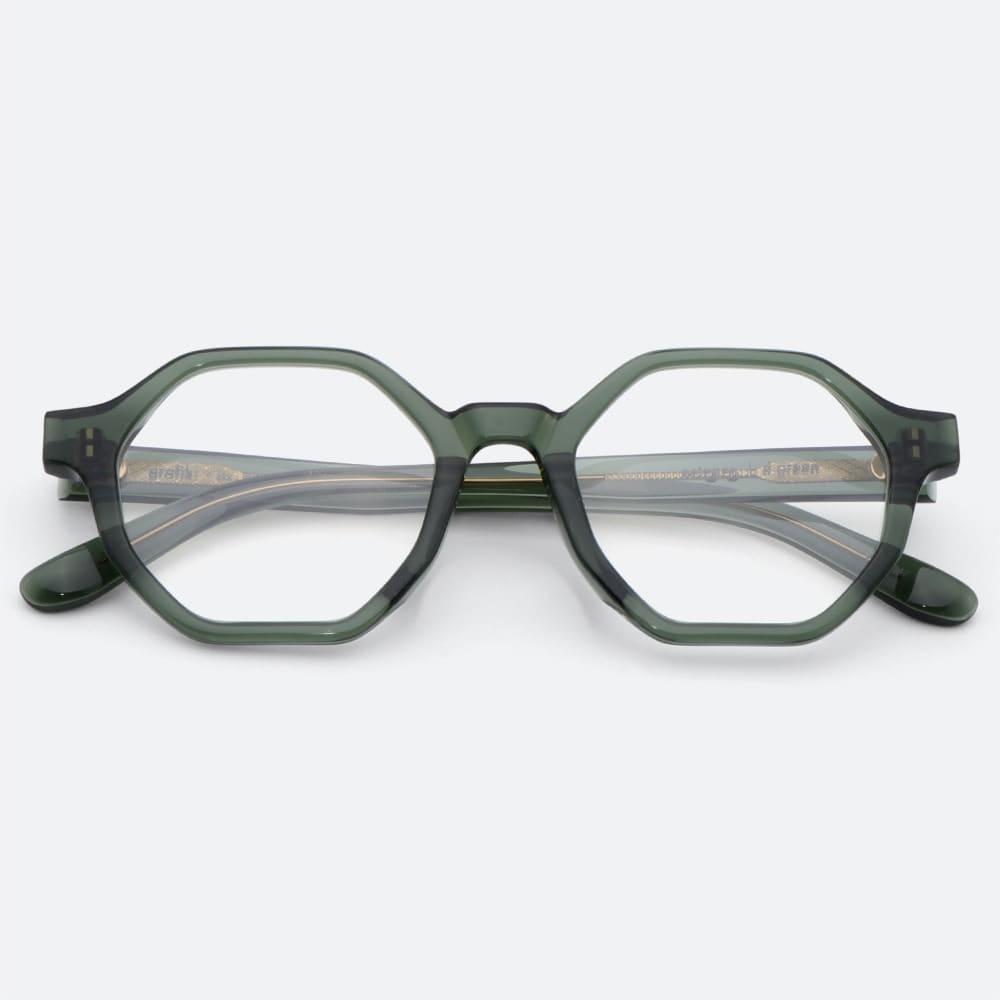 세컨아이즈-그라픽플라스틱 옥타곤 octagon deep green 다각형 뿔테 안경