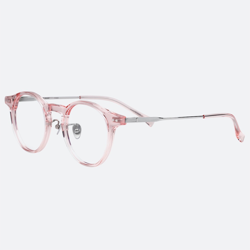 세컨아이즈-프로젝트프로덕트 CL19 C05 투명 핑크 여자 남자 라운드 뿔테 티타늄 안경테