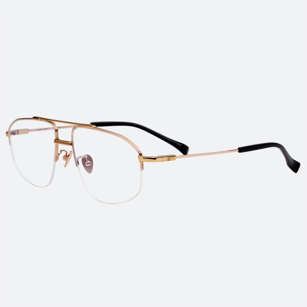 세컨아이즈-프로젝트프로덕트 CL14 CPG 핑크골드 다각 반무테 투브릿지 티타늄 안경