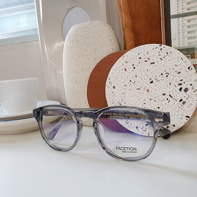 세컨아이즈-페이션 FACETION 톰 TOM C5 투명 그레이 뿔테 안경