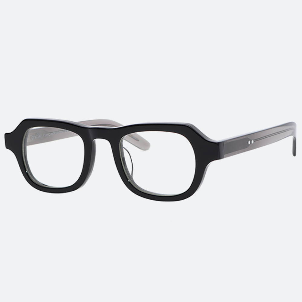 세컨아이즈-그라픽플라스틱 블랙라인 b2 1/2 black clear 사각 남자 뿔테 안경