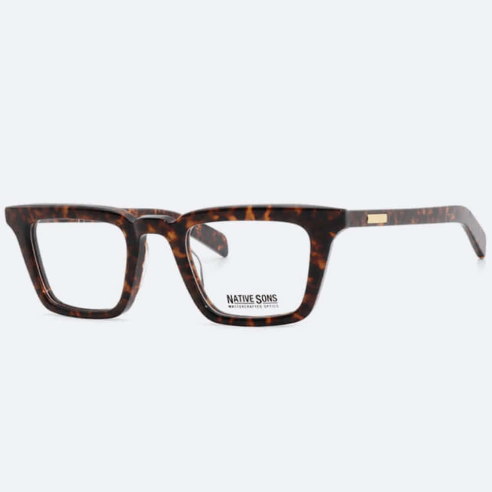 세컨아이즈-네이티브선즈 쿠퍼 Cooper PL-022N 브라운호피 사각 뿔테 안경