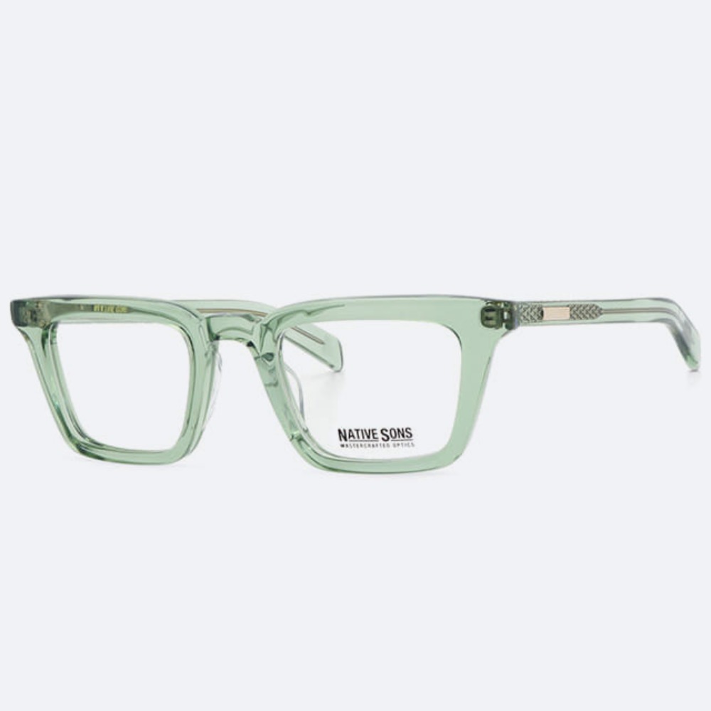 세컨아이즈-네이티브선즈 쿠퍼 Cooper PL-022K 투명그린 사각 뿔테 안경