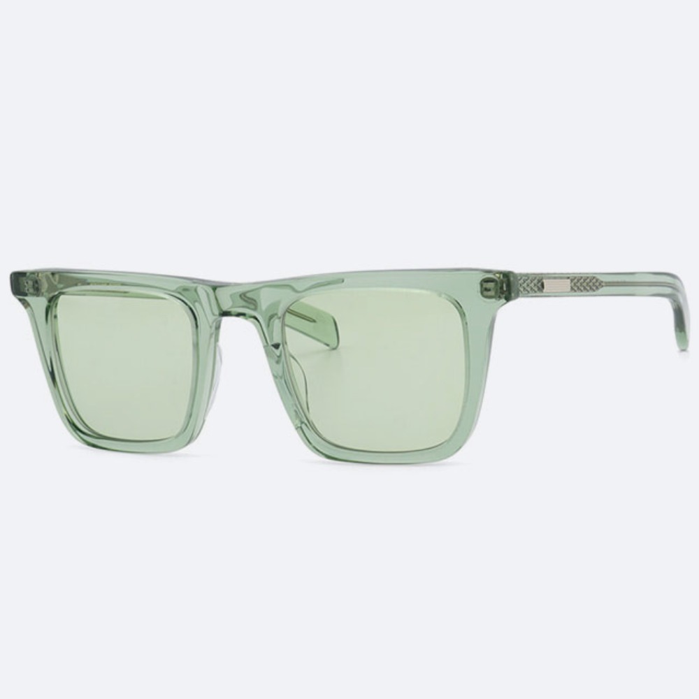 세컨아이즈-네이티브선즈 빈센트 Vincent PL-027K 투명 그린 틴트 사각 뿔테 선글라스