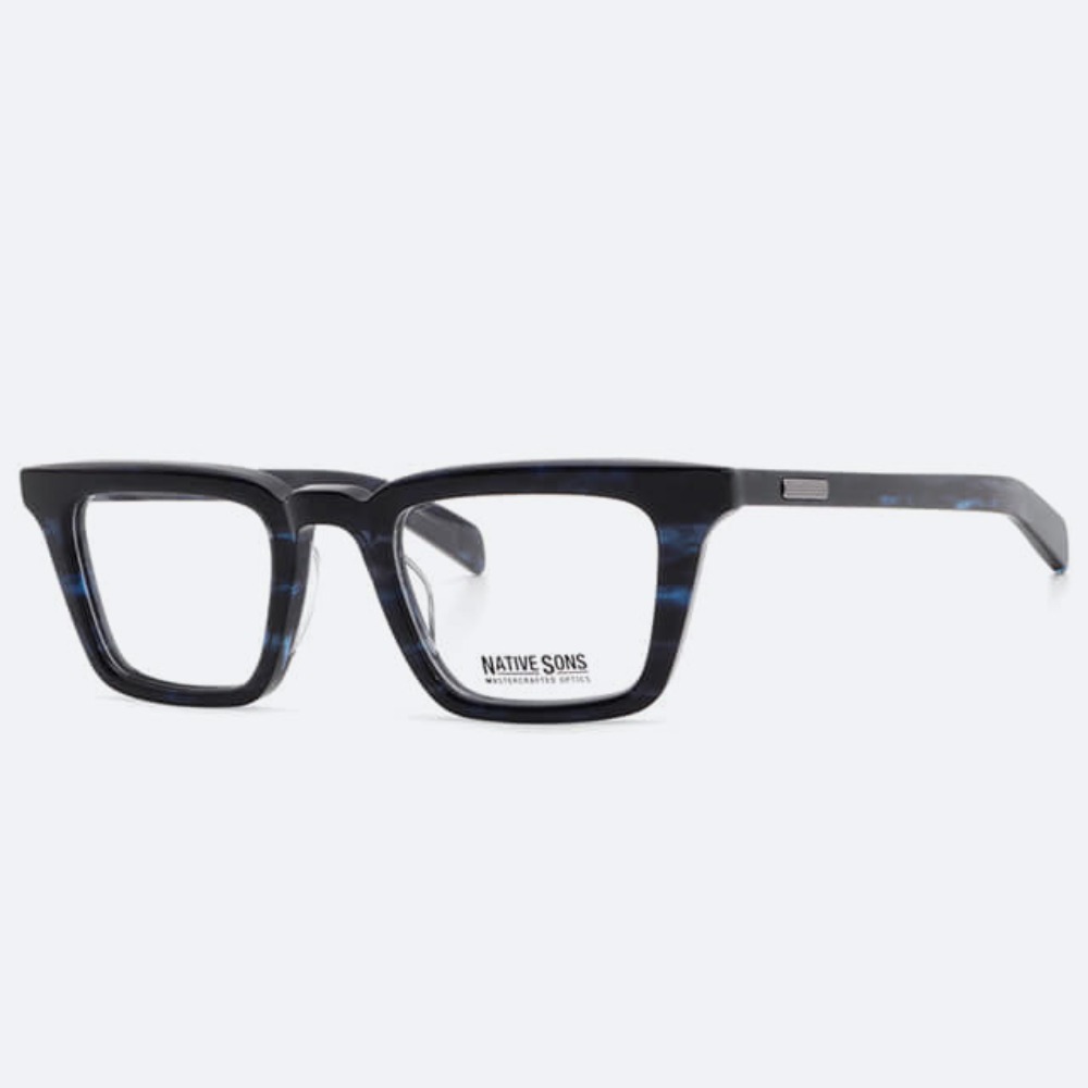 세컨아이즈-네이티브선즈 쿠퍼 Cooper PL-022G 블루패턴 사각 뿔테 안경
