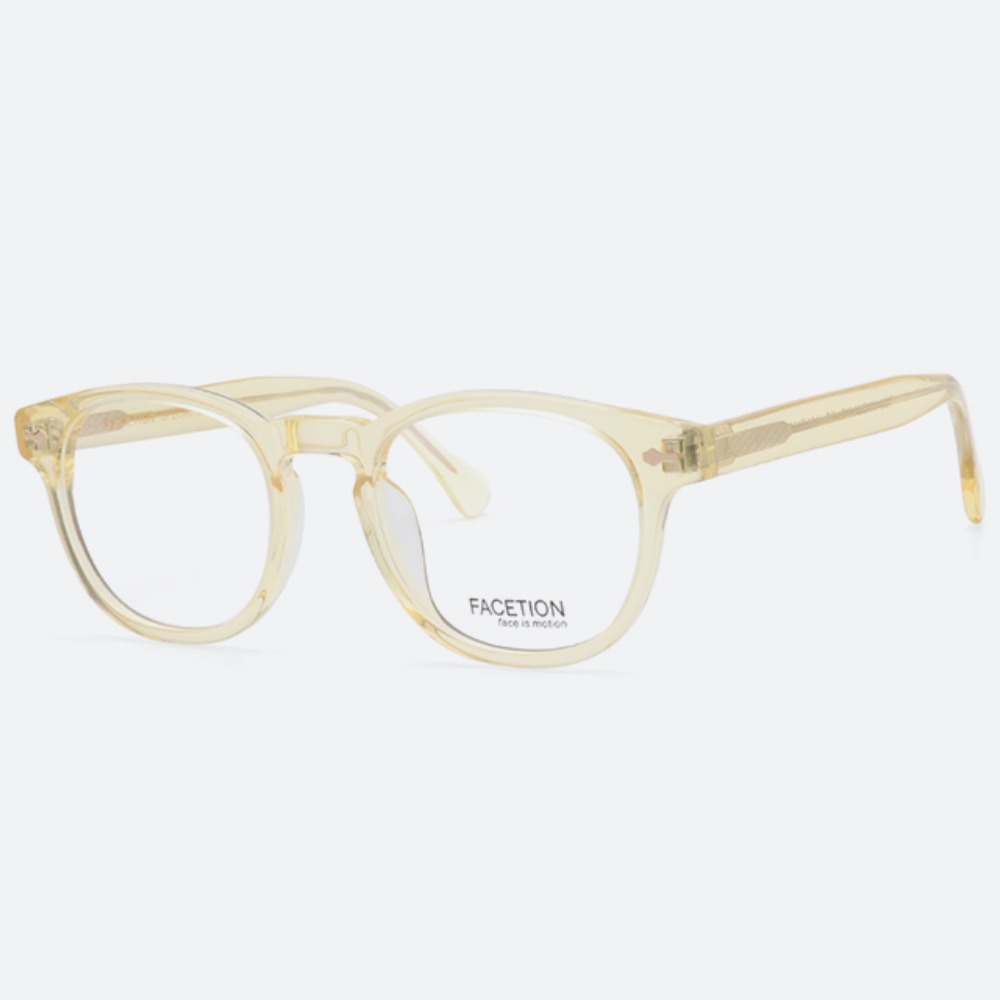 세컨아이즈-페이션 FACETION 톰 TOM C6 투명 옐로우 뿔테 안경