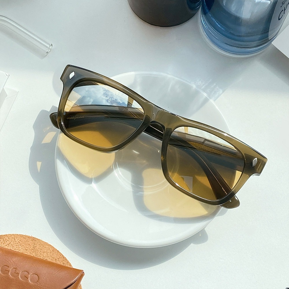 세컨아이즈-가렛라이트 트루바두르 TROUBADOUR OLIO 각진 스퀘어 오버사이즈 뿔테 미러 선글라스