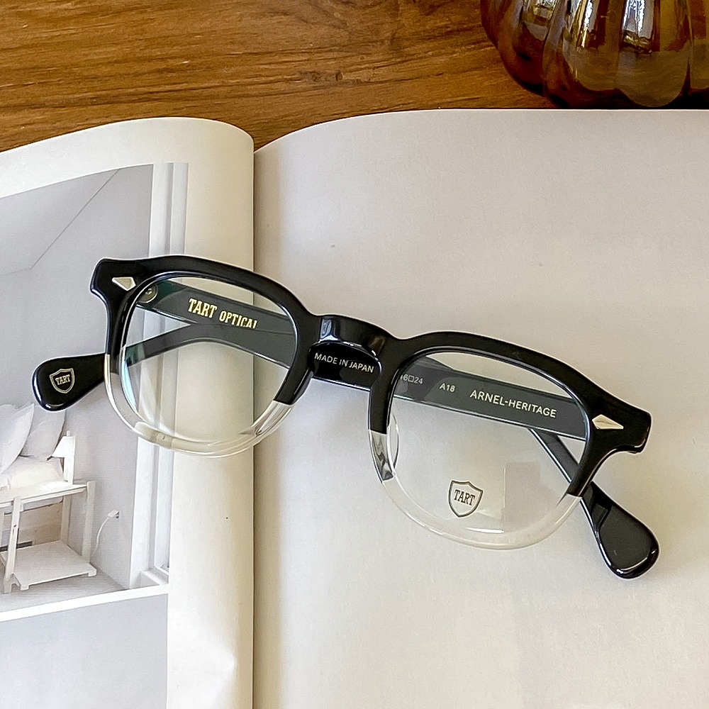 세컨아이즈-봉태규 안경 타르트옵티컬 아넬 헤리티지 ARH A18 46사이즈 블랙 투명 뿔테