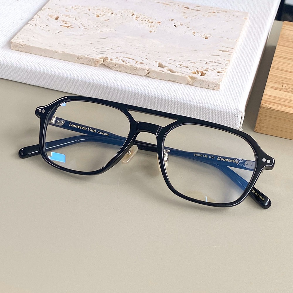 세컨아이즈-로렌스폴 쿠버6 COUVER6 C01 스퀘어 블랙 투브릿지 안경