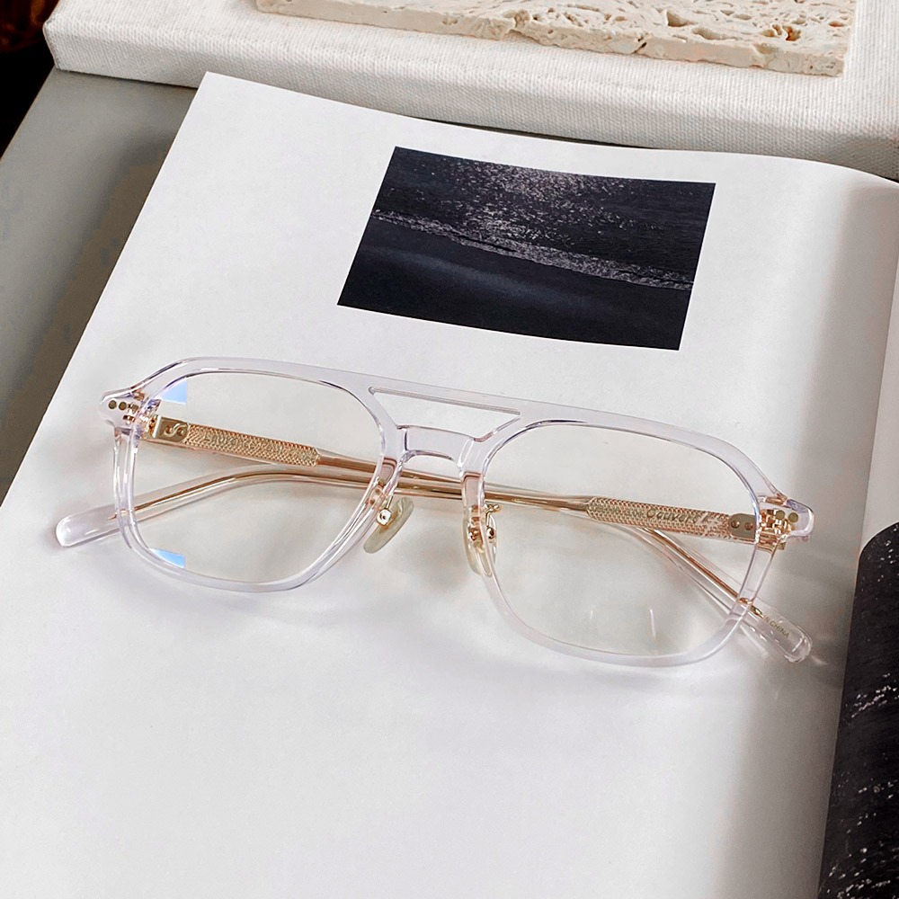 세컨아이즈-로렌스폴 쿠버6 COUVER6 C04 스퀘어 투명 투브릿지 안경