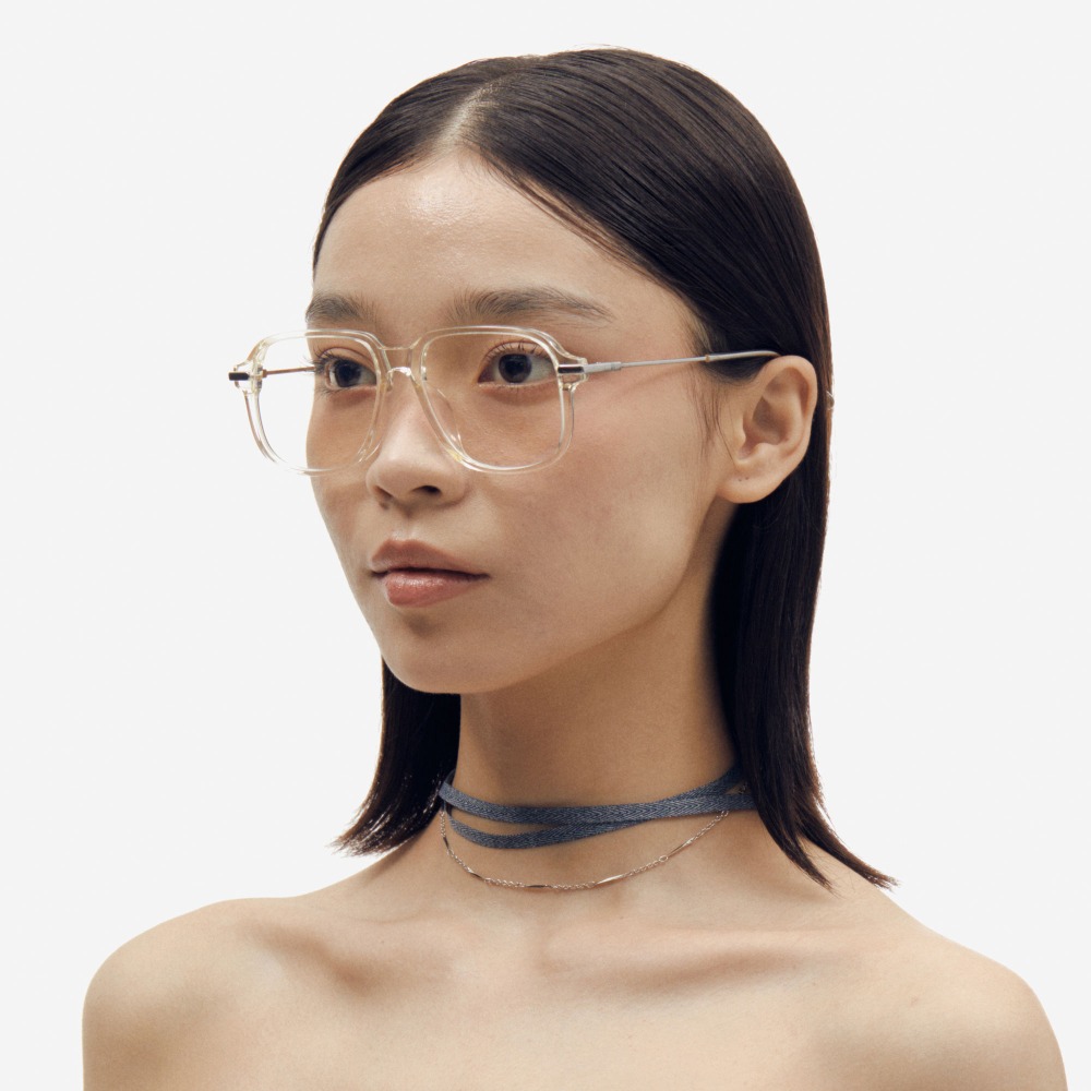 세컨아이즈-프로젝트프로덕트 CL12 C05 투명핑크 여자 남자 스퀘어 뿔테 안경테