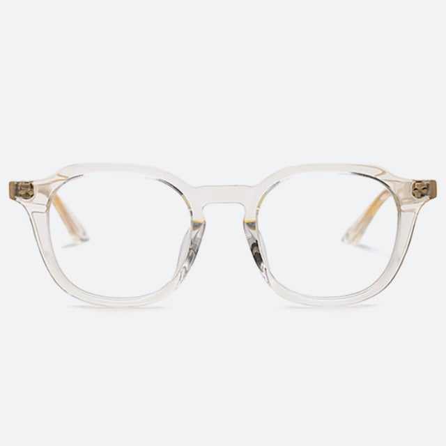 세컨아이즈-그라픽플라스틱 마크 mark 04 투명 옐로우 사각 뿔테 안경