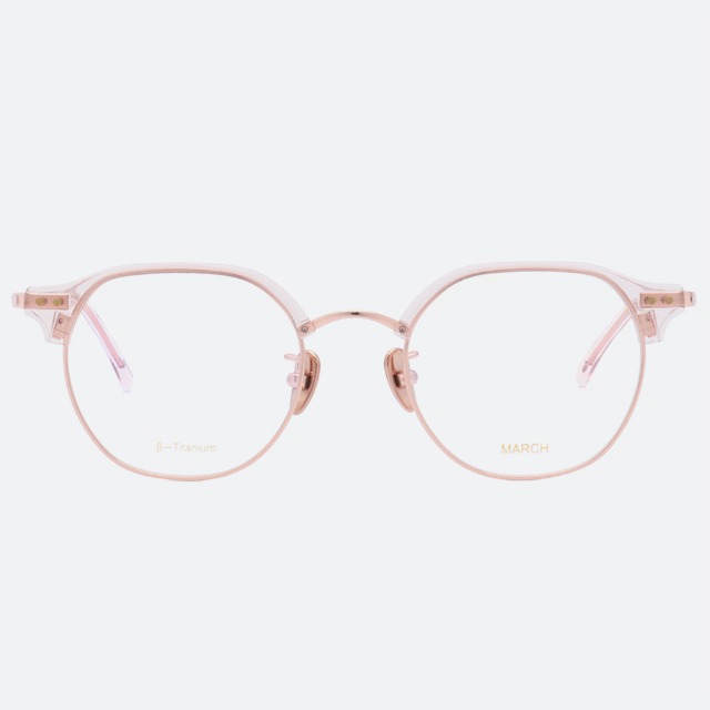 세컨아이즈-지숙 안경 마치 아이웨어 로건 logan C4 로즈골드 핑크 투명 하금테 티타늄 여자 안경테