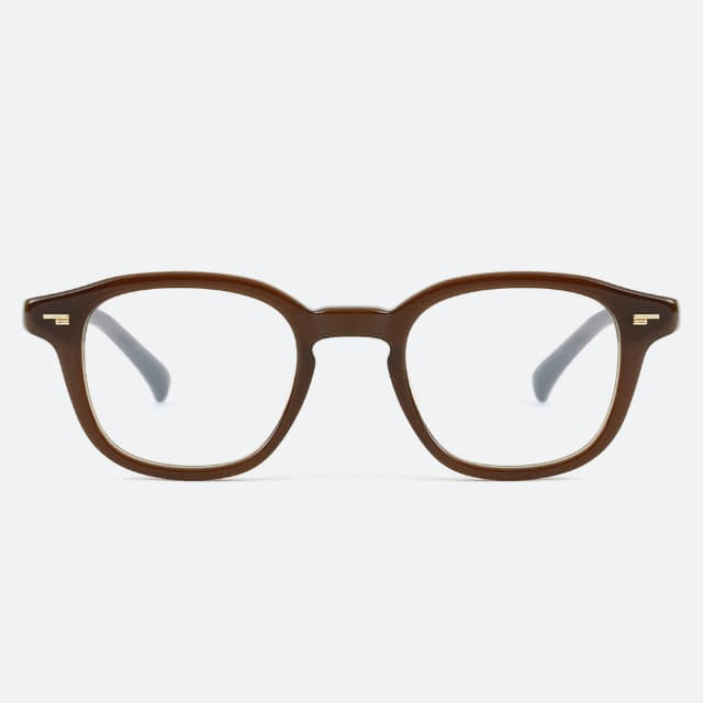 세컨아이즈-이홍기 안경 프로젝트프로덕트 RS18 C2 브라운 뿔테 남자 여자 사각 안경테
