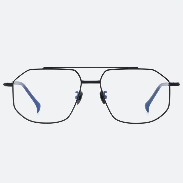세컨아이즈-프로젝트프로덕트 FS14 CMBK 블랙 남자 여자 다각 투브릿지 안경테